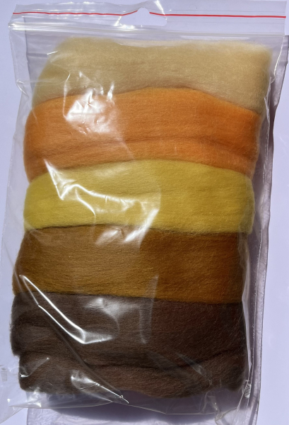 South American Merino Wool Mix Bag - 50 g - Yellow/Brown