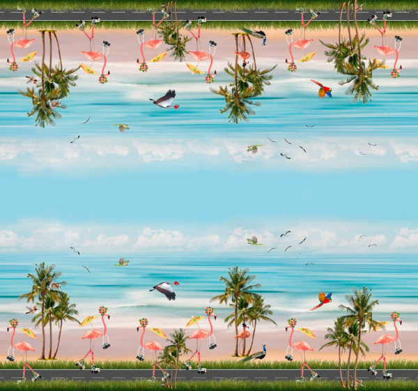 Fabric flamingos