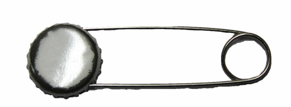 Needle with bottle cap - white  / silver