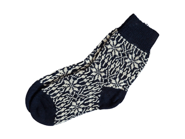 woolen stockings Norwegian style - navy/nature - size 36/37