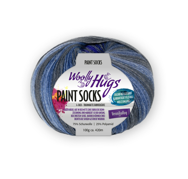 Woolly Hugs Paint Socks blue