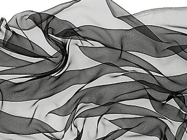 chiffon 3,5 - silk scarf - 180 x 55 cm - black
