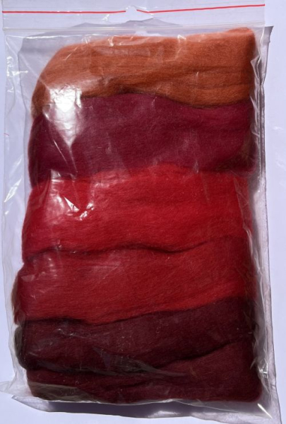 South American Merino Wool Mix Bag - 50 g - Red