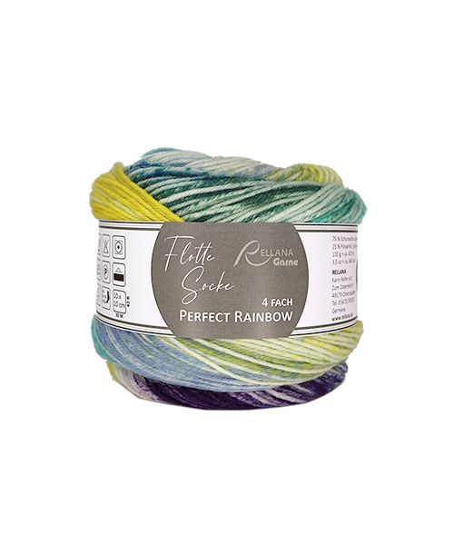 Flotte Socke 4 fach. Perfect Rainbow